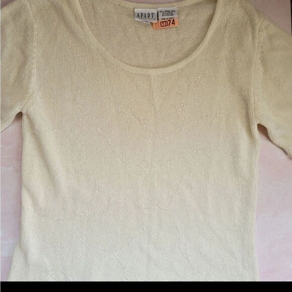 90's vintage dressy beaded creamy blouse 3/4 sleev - Picture 4 of 5